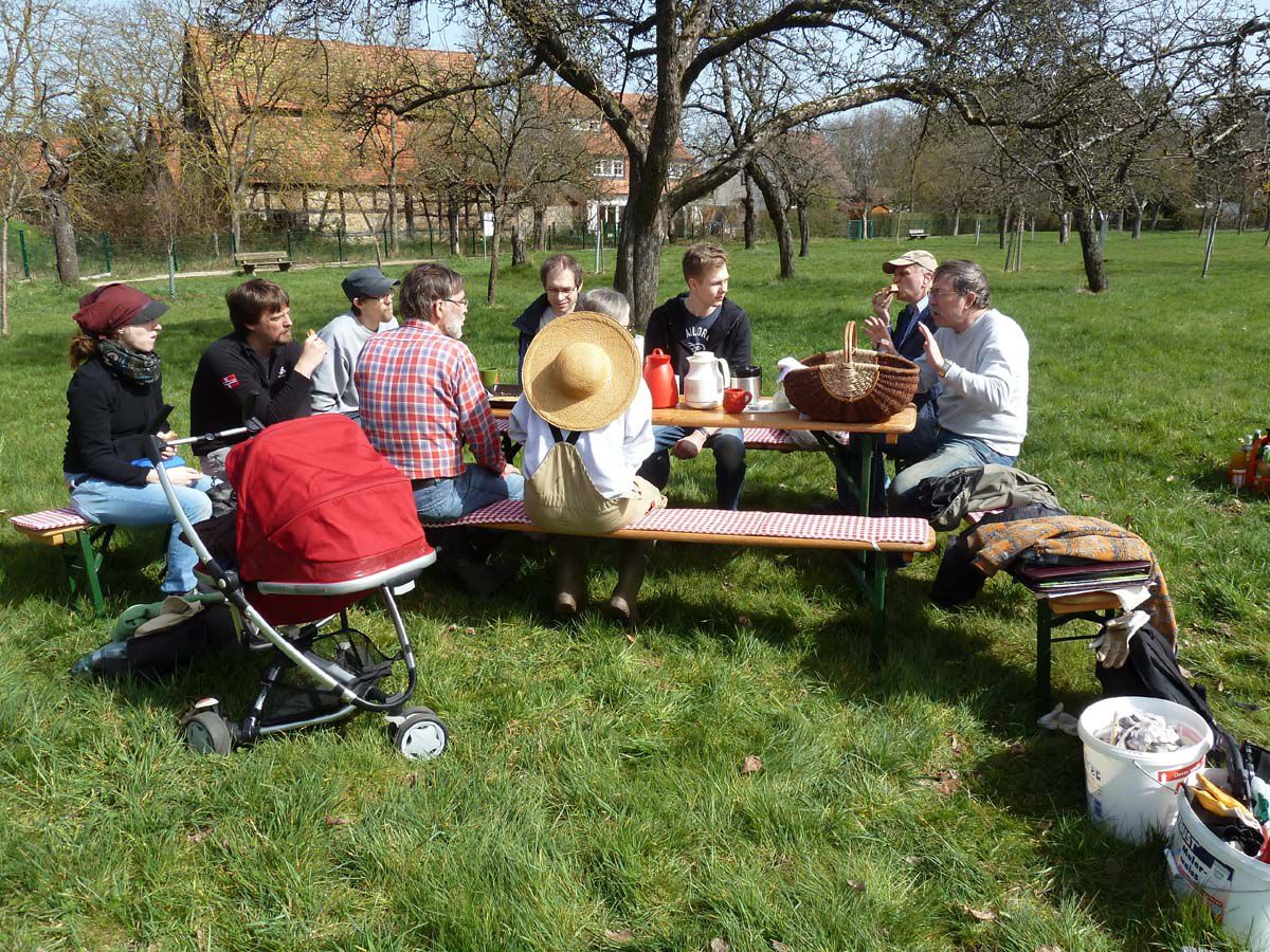 Pause bei den Arbeiten am 2. April 2016 